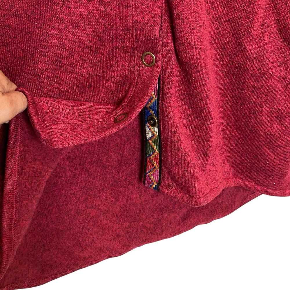 Soft Surroundings Willow Fleece Snap Front Jacket Size Large Embroidered Shacket - Picture 6 of 13